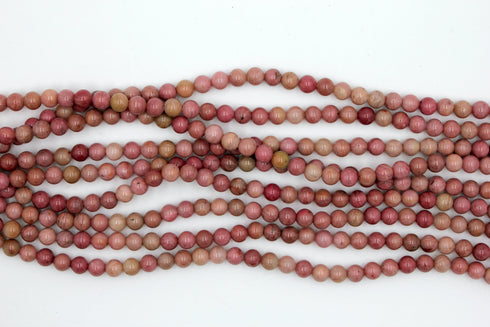 Rhodonite Gemstone Beads, 6mm, Round